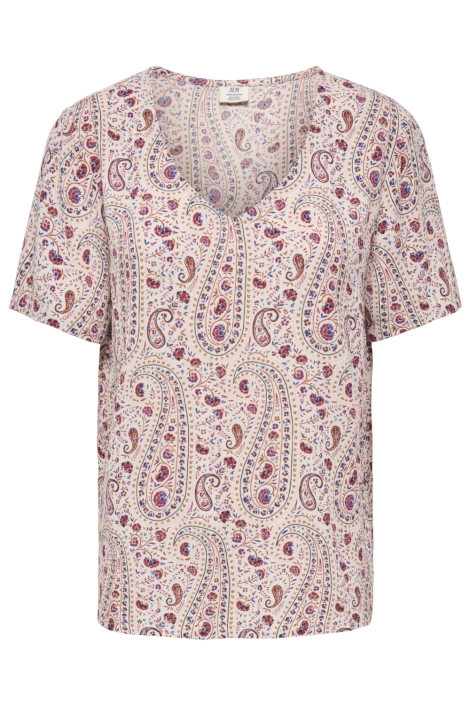 Jacqueline de Yong beige dames t-shirt | Vooraanzicht