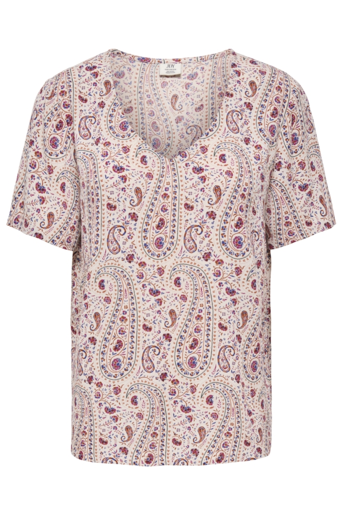 Jacqueline de Yong beige dames t-shirt | Vooraanzicht