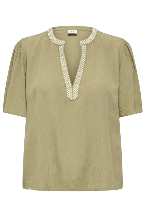 Jacqueline de Yong groene dames t-shirt | Vooraanzicht