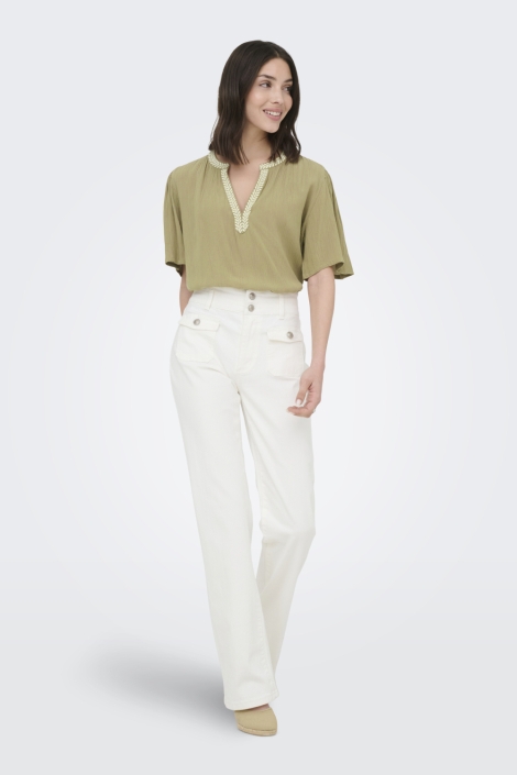 Jacqueline de Yong groene dames t-shirt | Model