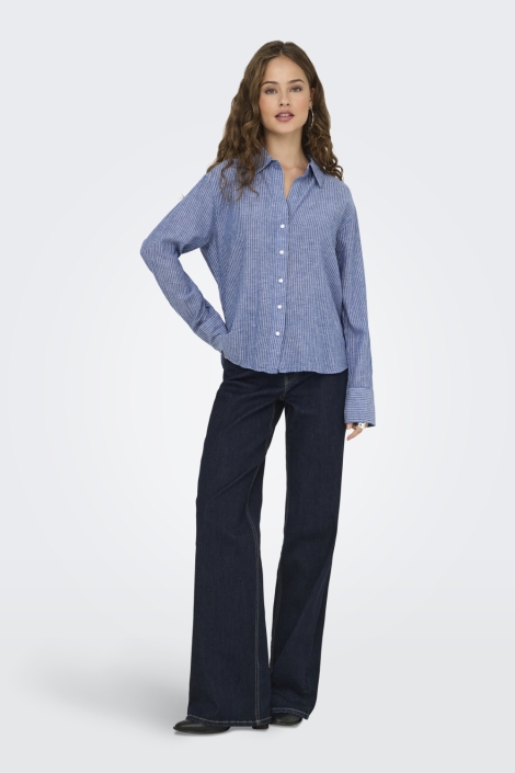 Jacqueline de Yong blauwe dames blouse | Model