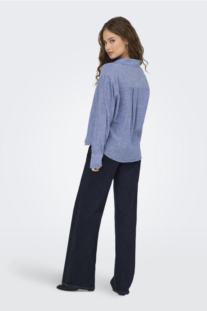 Jacqueline de Yong blauwe dames blouse | Model