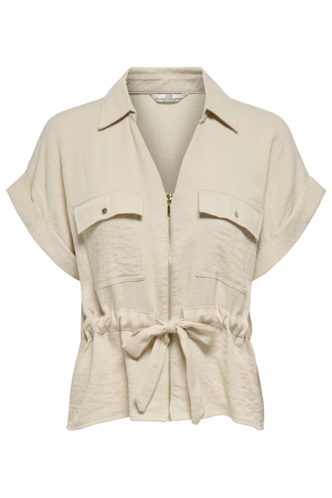 Jacqueline de Yong ecru dames blouse | Vooraanzicht