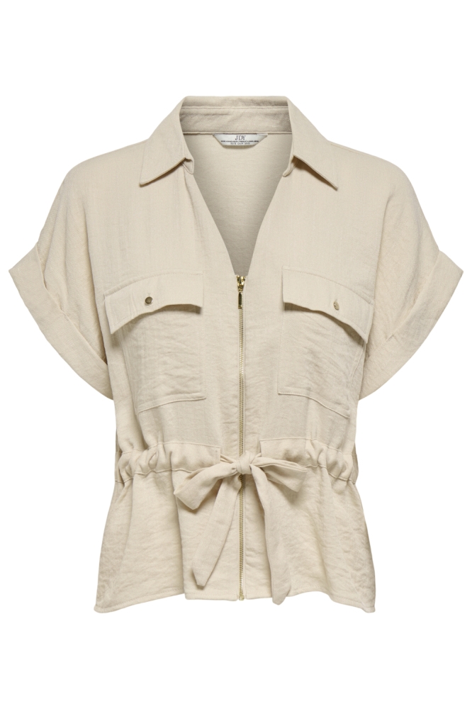 Jacqueline de Yong ecru dames blouse | Vooraanzicht