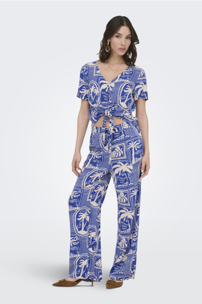 Jacqueline de Yong blauwe dames blouse | Model