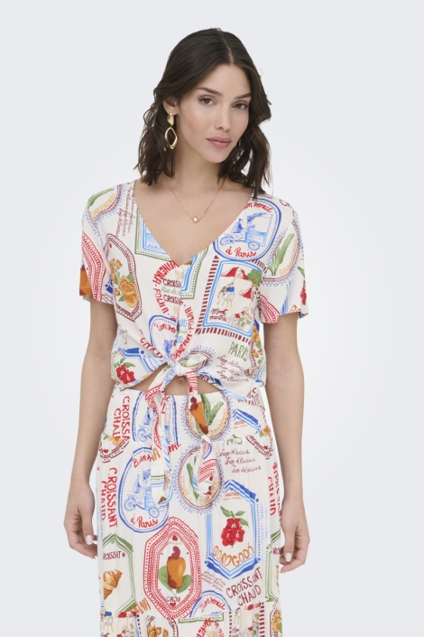 Jacqueline de Yong witte dames blouse | Model vooraanzicht