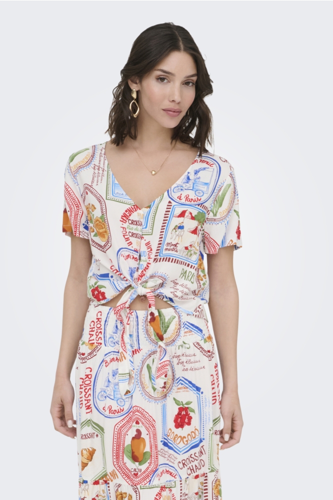 Jacqueline de Yong witte dames blouse | Model vooraanzicht