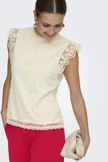 Jacqueline de Yong Top JDYLOTAS S/L LACE TOP JRS 15371696 CLOUD DANCER