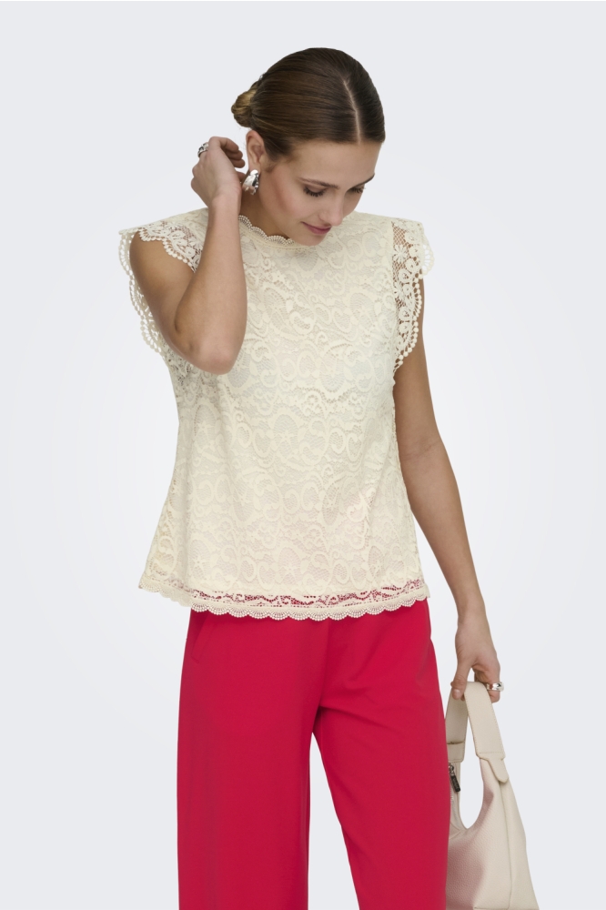 Jacqueline de Yong witte dames top | Model vooraanzicht