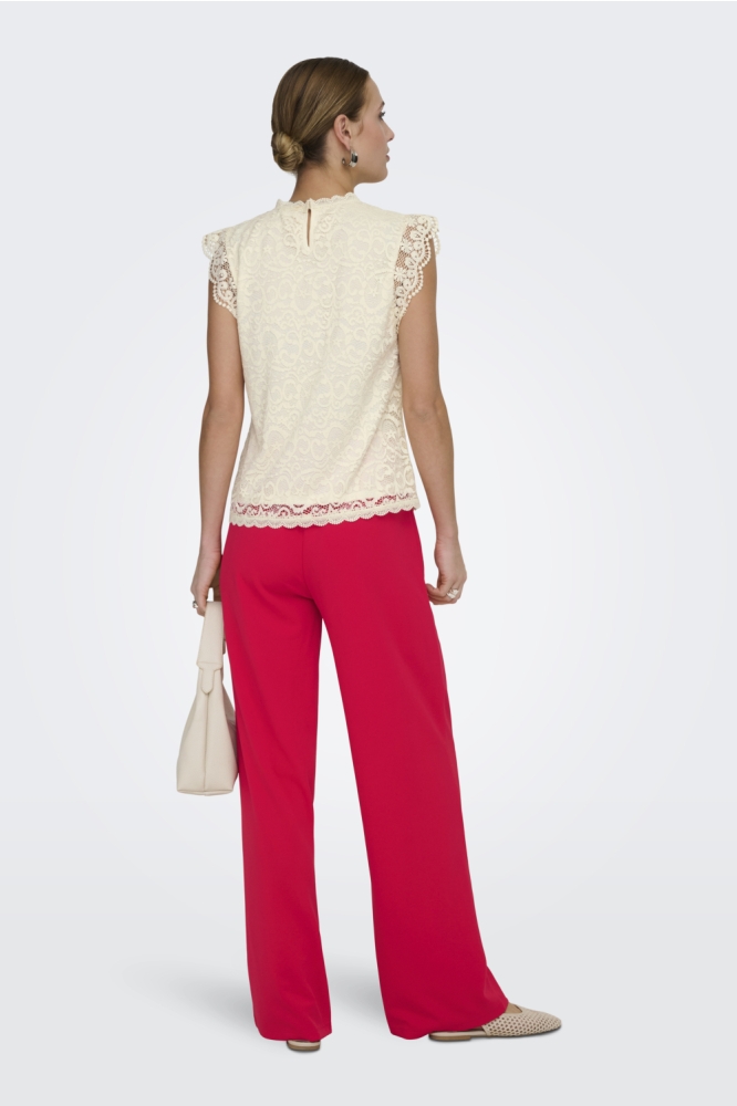 Jacqueline de Yong witte dames top | Model achteraanzicht