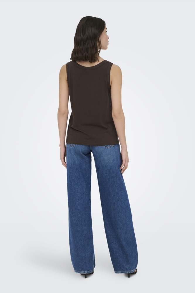 Jacqueline de Yong bruine dames top | Model achteraanzicht