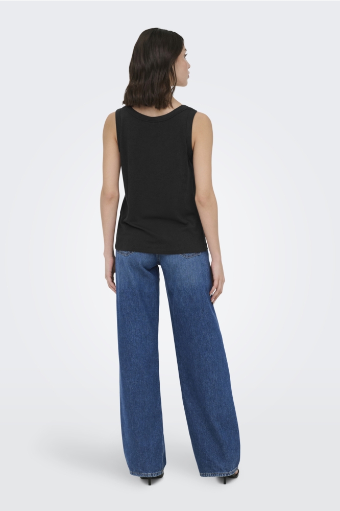 Jacqueline de Yong zwarte dames top | Model achteraanzicht