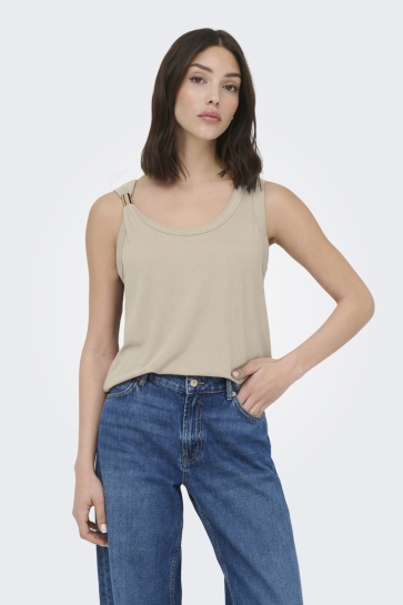 Jacqueline de Yong Top JDYUFFA S/L TOP JRS NOOS 15369973 TAPIOCA