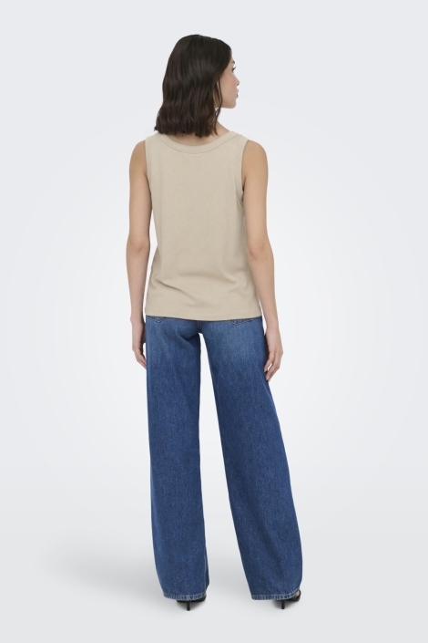 Jacqueline de Yong beige dames top | Model achteraanzicht