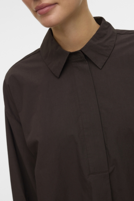 Vero Moda bruine dames blouse | Close up