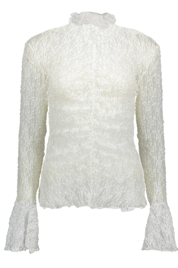 Jacqueline de Yong jdylala l/s high neck lace top jrs Wit