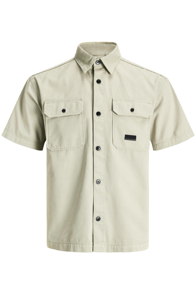 Jack & Jones beige heren overhemd | Vooraanzicht