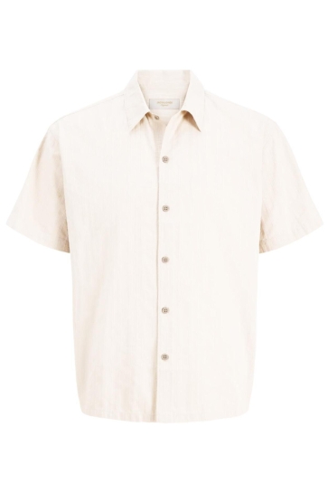 Jack & Jones jorriviera texture shirt ss Wit