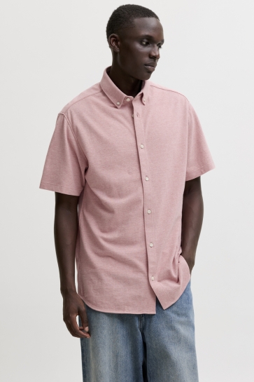 Jack & Jones Overhemd JPRBLUBLAKE PIQUE DETAIL S/S SHIRT 12295131 Ash Rose