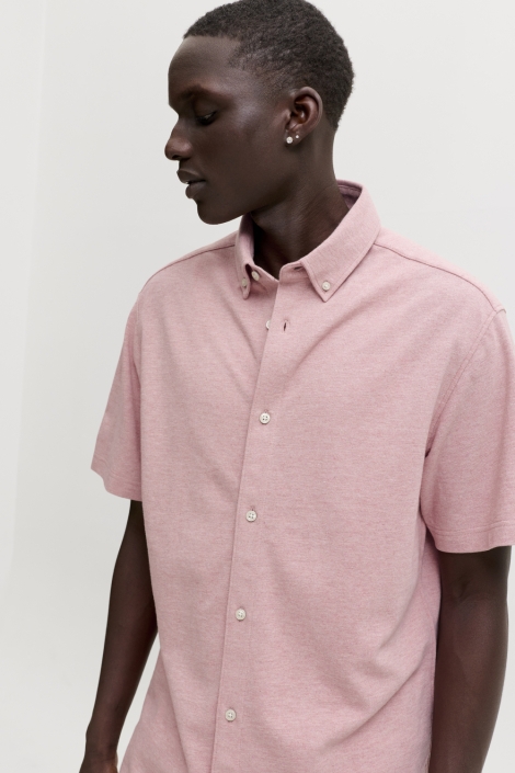 Jack & Jones roze heren overhemd | Model vooraanzicht