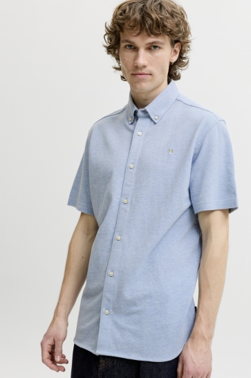 Jack & Jones jprblublake pique detail s/s shirt Blauw