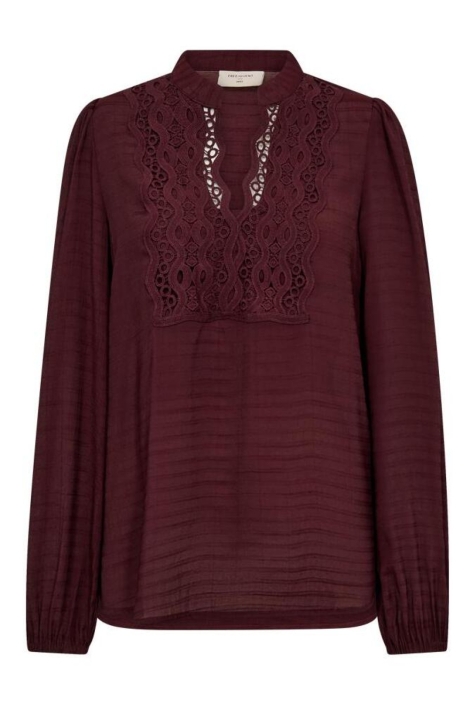 Freequent bordeaux dames blouse | Vooraanzicht