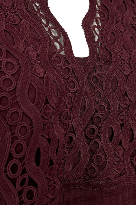 Freequent bordeaux dames blouse | Close up