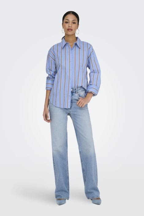 Jacqueline de Yong blauwe dames blouse | Model