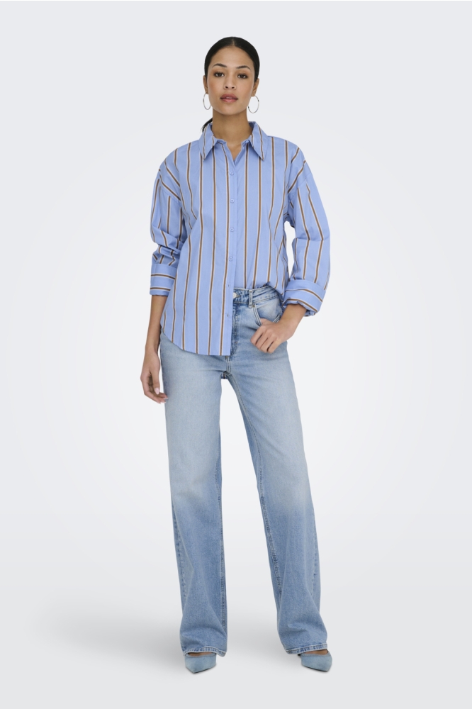 Jacqueline de Yong blauwe dames blouse | Model