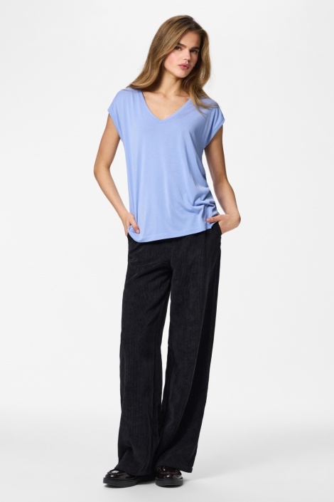 Pieces blauwe dames t-shirt | Model