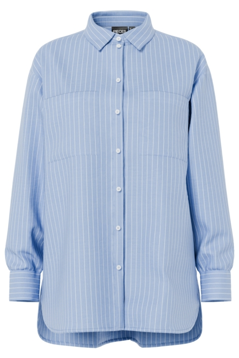 Pieces blauwe dames blouse | Vooraanzicht