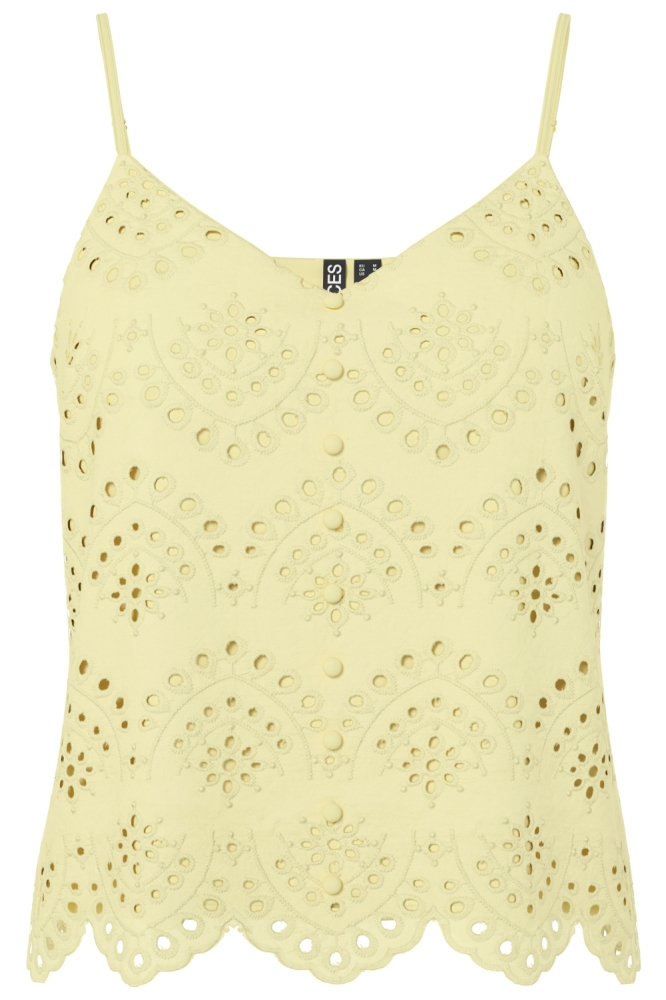 Pieces gele dames top | Vooraanzicht