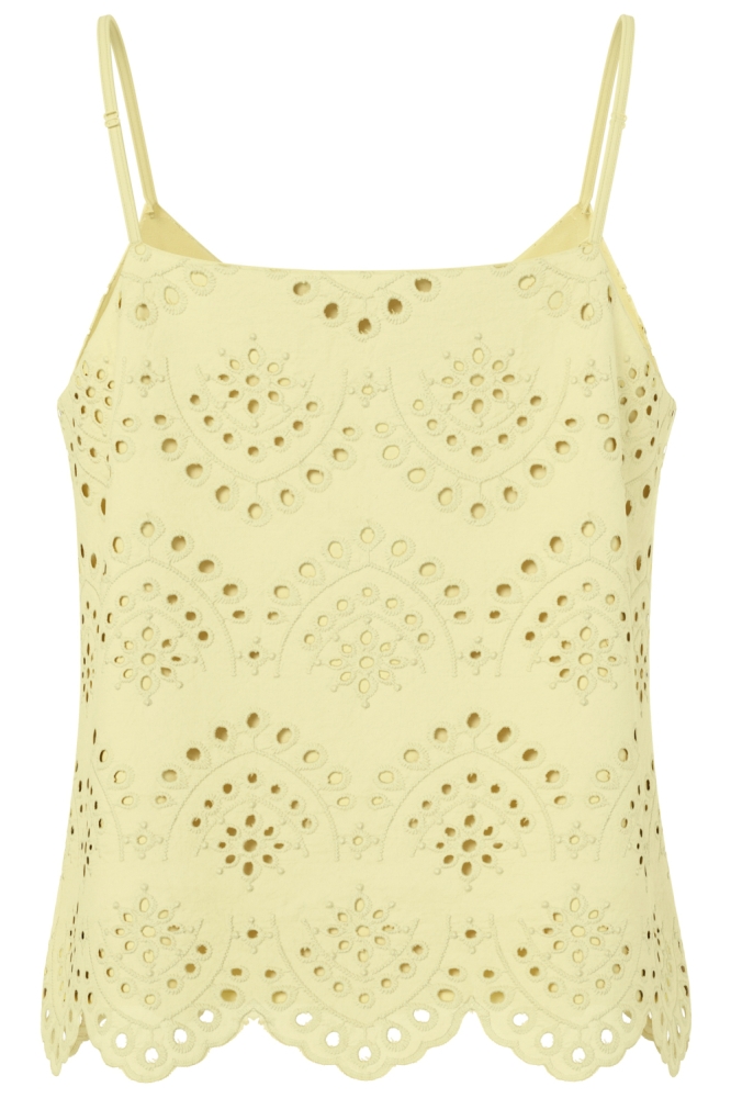 Pieces gele dames top | Achteraanzicht