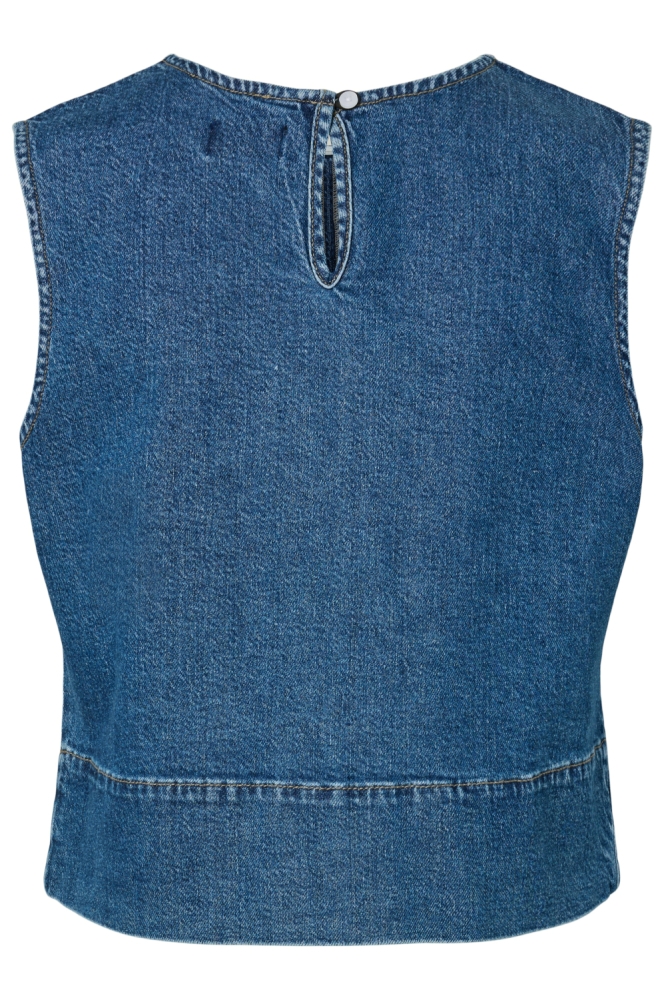 Pieces blauwe dames top | Achteraanzicht