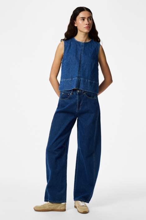 Pieces blauwe dames top | Model