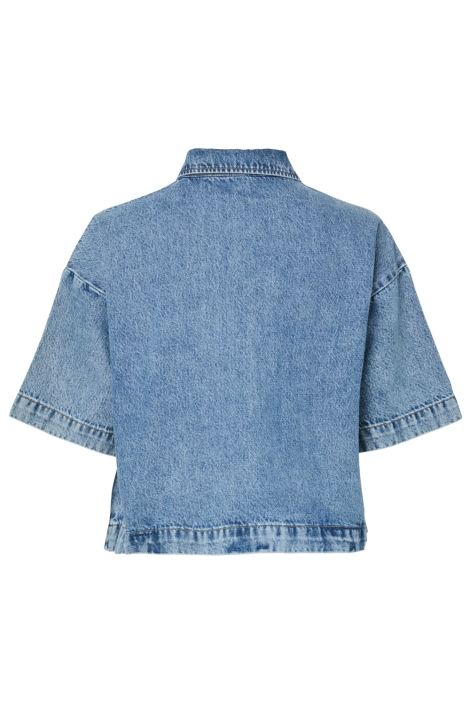 Pieces blauwe dames blouse | Achteraanzicht