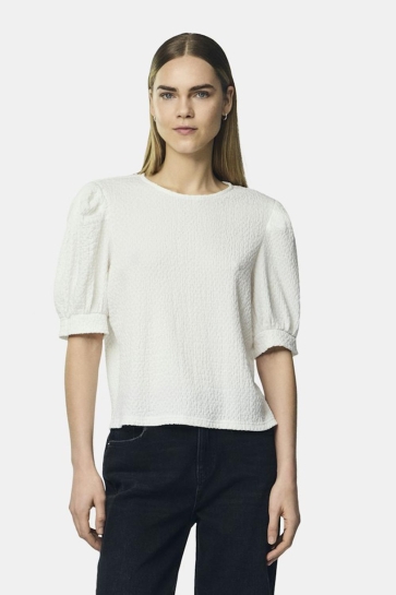 Pieces pcjamal 2/4 o-neck top noos jrs bc Wit