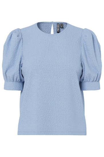 Pieces PCJAMAL 2/4 O-NECK TOP NOOS JRS BC 17163508 CASHMERE BLUE