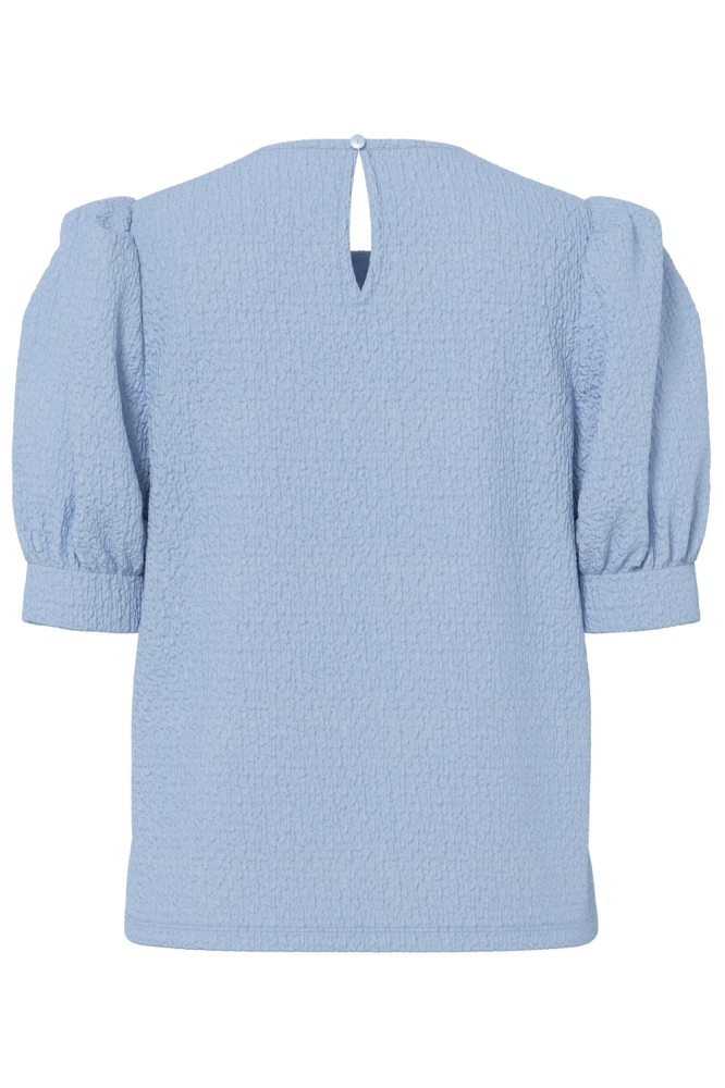 Pieces blauwe dames t-shirt | Achteraanzicht