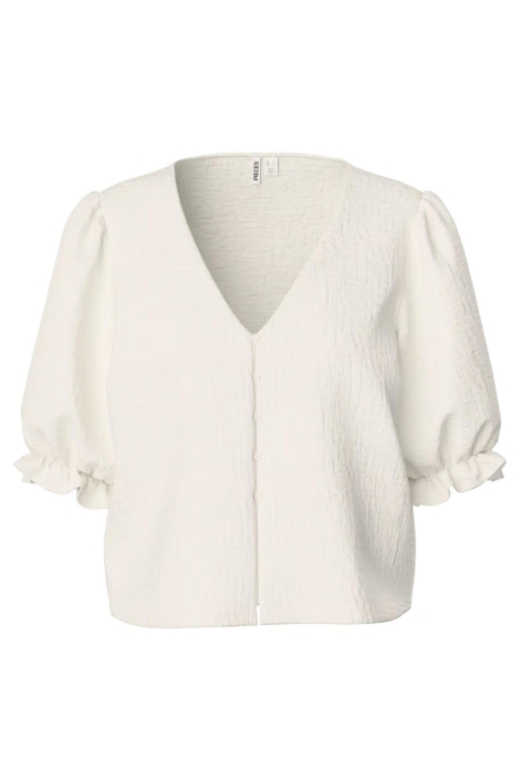Pieces witte dames blouse | Vooraanzicht