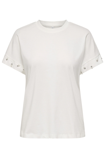Only onlolivia s/s loose o-neck top jrs Wit