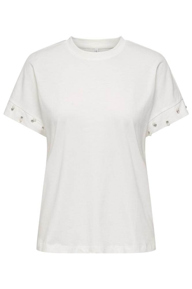 Only witte dames t-shirt | Vooraanzicht