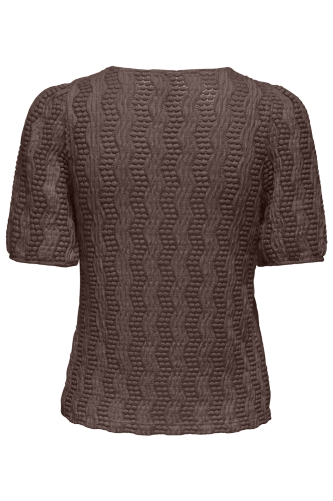 Only bruine dames t-shirt | Achteraanzicht