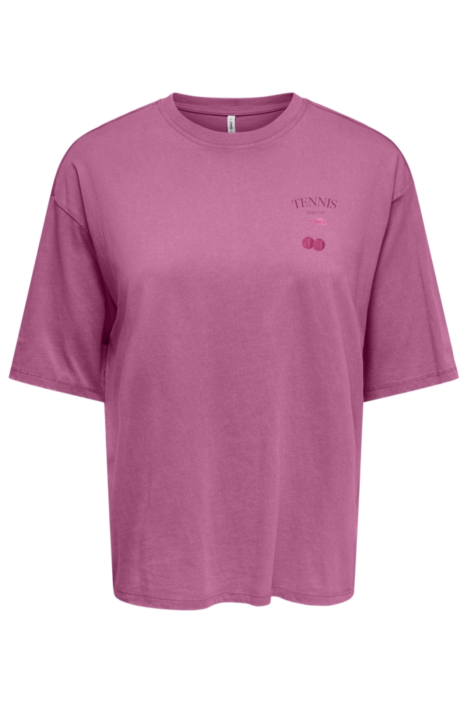 Only roze dames t-shirt | Vooraanzicht