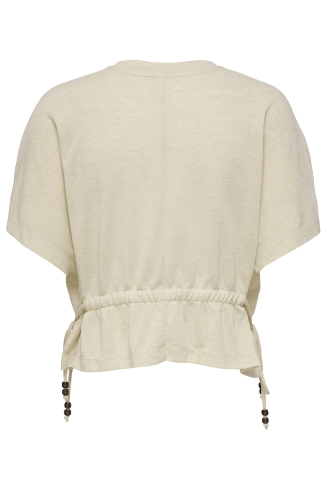 Only beige dames t-shirt | Achteraanzicht