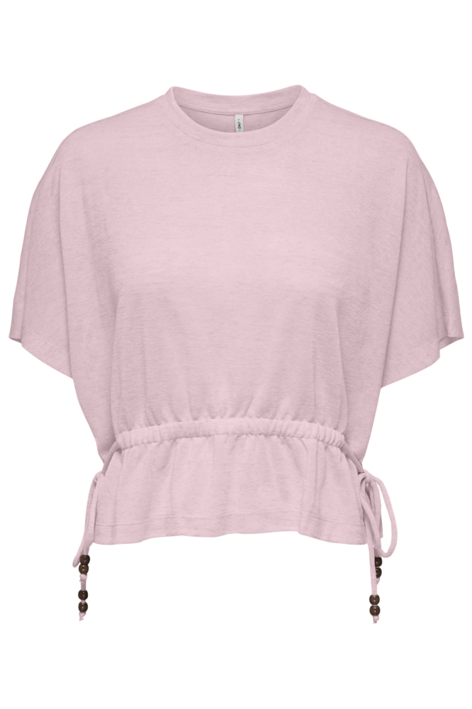 Only roze dames t-shirt | Vooraanzicht