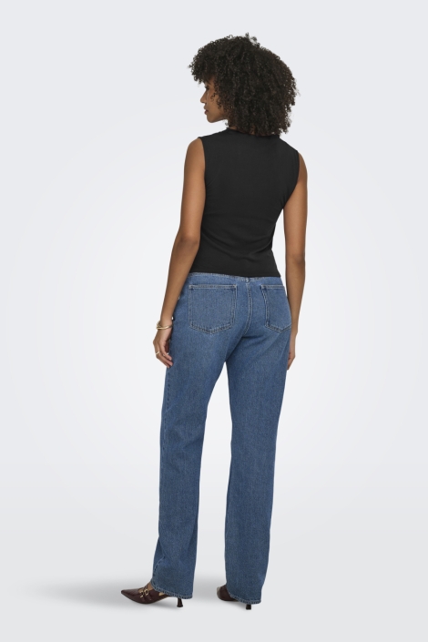 Only zwarte dames top | Model achteraanzicht