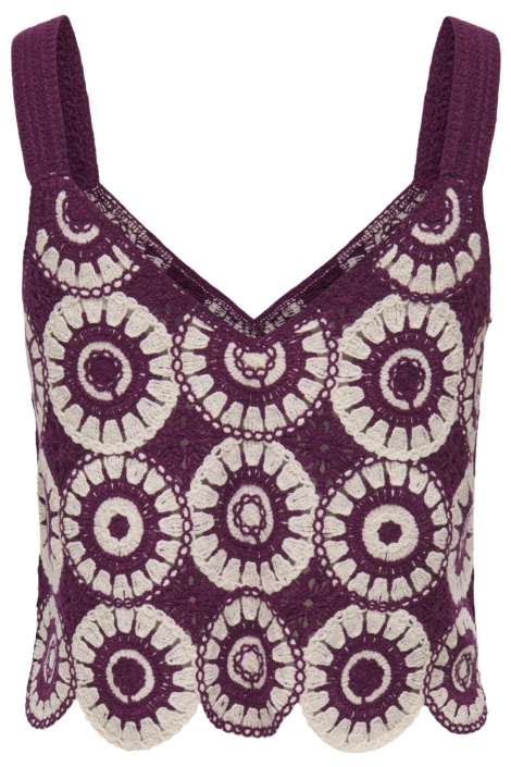 Only bordeaux dames top | Achteraanzicht