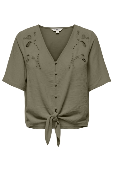 Only Blouse ONLEVALOU METTE 2/4 KNOT TOP WVN 15371083 MERMAID