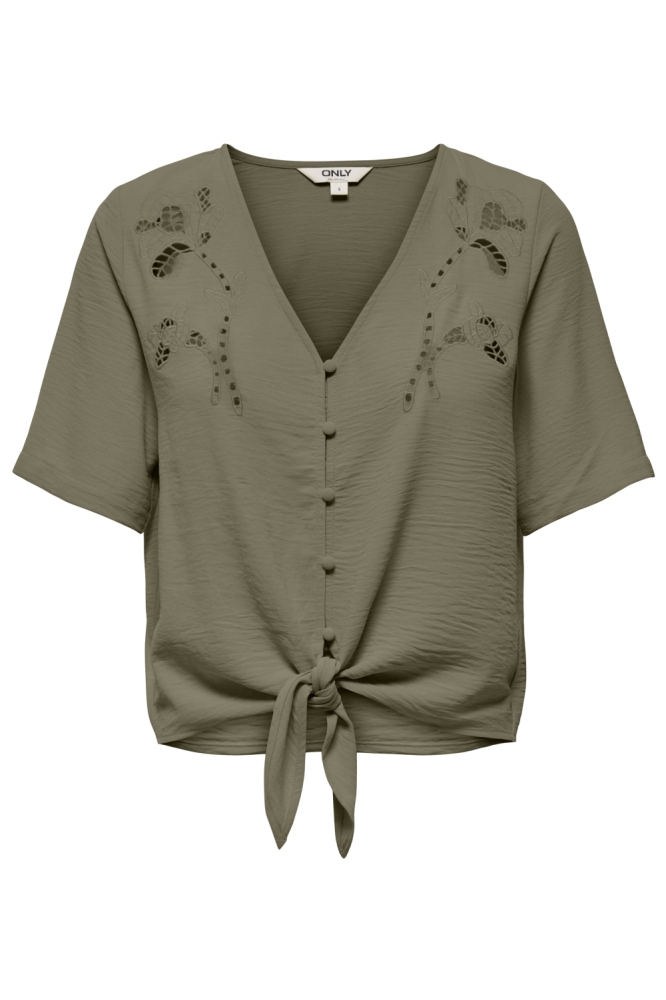 Only groene dames blouse | Vooraanzicht